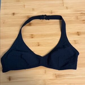 Speedo Size 10 Dark Blue Navy Textured Halter Bikini Top Bathing Suit NEW